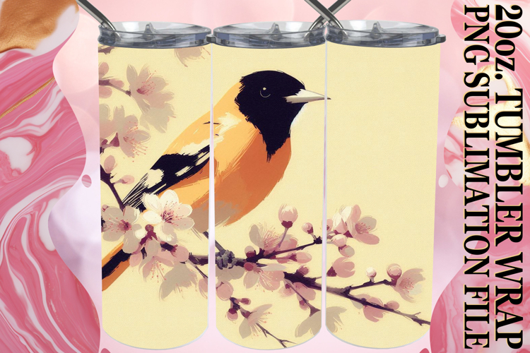 Uplifting Sublimation 20oz tumbler wrap, Birds