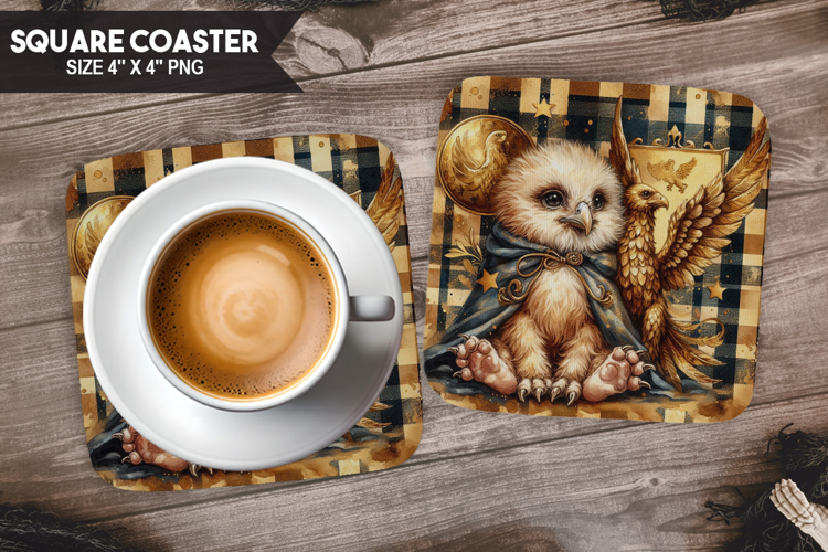 Eagle, Fantasy   Whimsy, Buffalo Plaid Square Coaster PNG