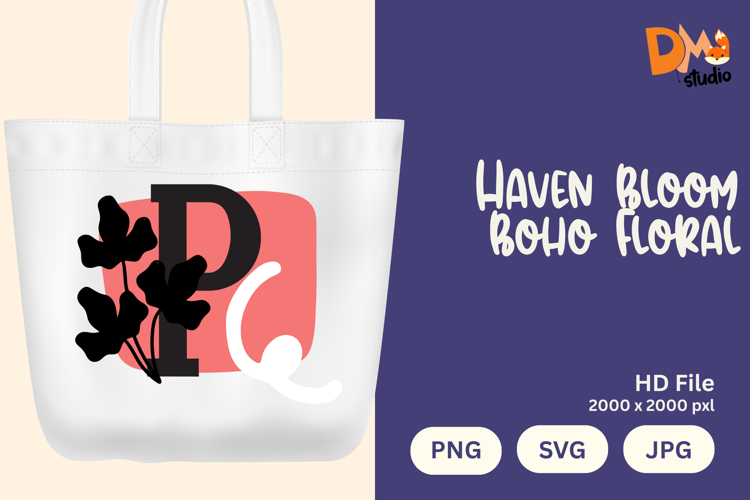 Haven Bloom Boho Floral Monogram
