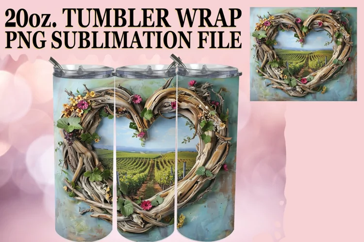 Flower Cascade Tumbler Wrap Sublimation - Woodland Charm