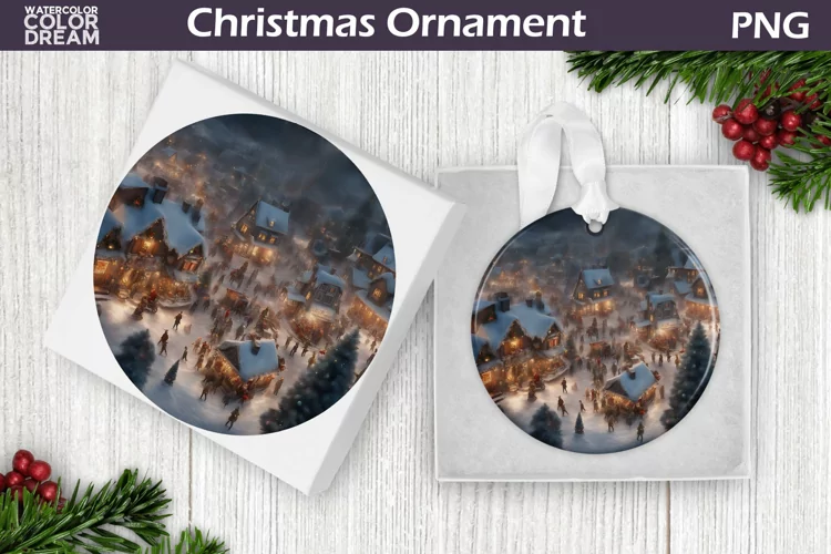Vintage Christmas Ornament | Christmas Coaster PNG