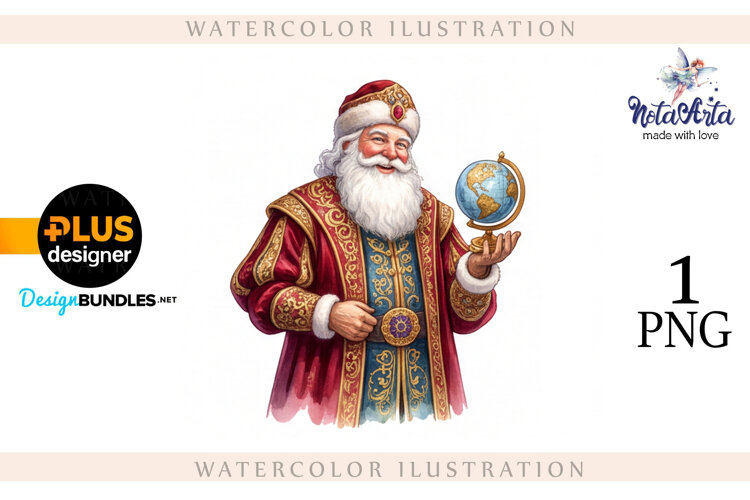 Christmas Santa in Elegant Attire example image 1