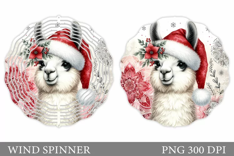 Christmas Lama Wind Spinner. Christmas Wind Spinner Design