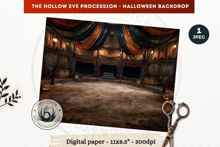 Gothic Halloween background - Hollow Eve Procession Backdrop