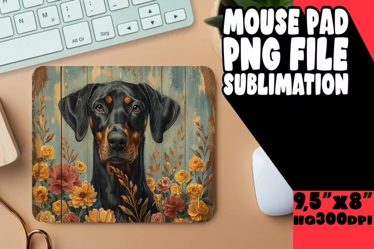 Adorable Dog on Wood Desk Pad