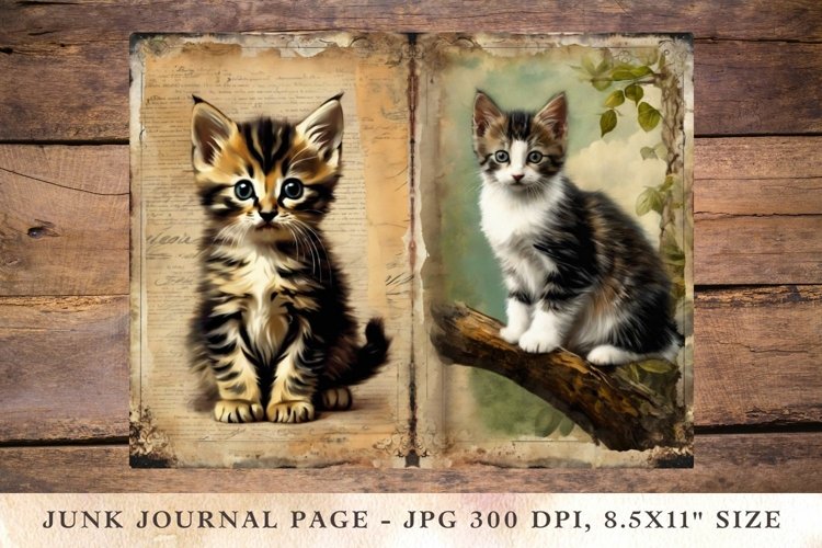 Printable Junk Journal Pages cat 1