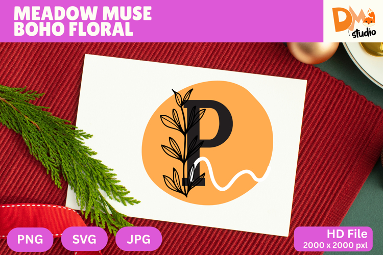 Meadow Muse Boho Floral Monogram