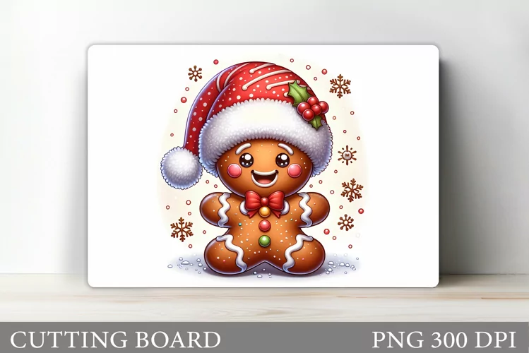 Gingerbread Cutting Board. Christmas Cutting Board Design