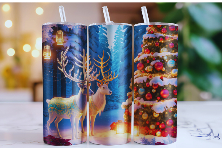 Merry Christmas Tree Tumbler Wrap | Christmas Wrap