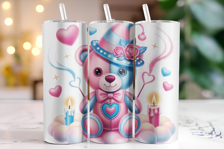 Teddy Bear Tumbler Wrap | Sublimation | Tumblers