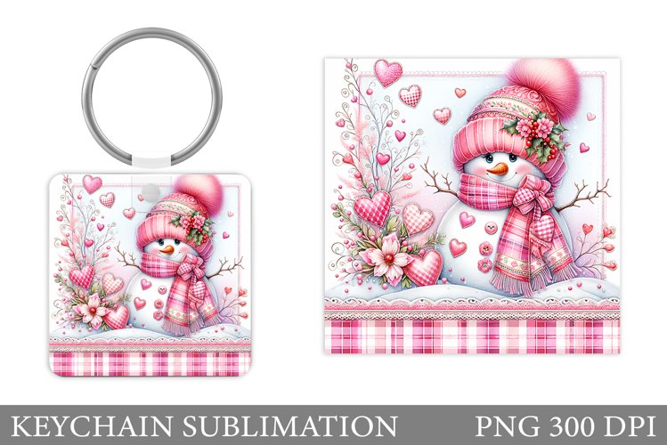 Cute Snowman Keychain Design. Cute Snowman Sublimation