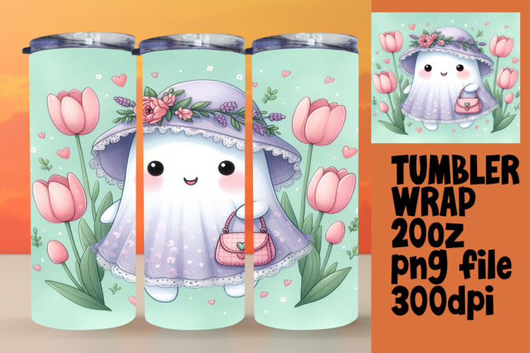 Personalized 20oz Tumbler Gift , Cute Ghost