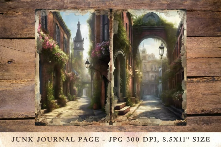 Printable Junk Journal Pages old town 14