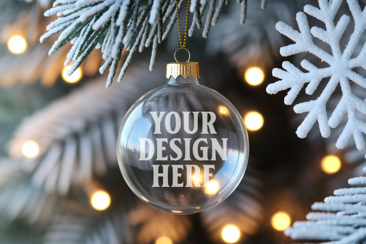 Acrylic Christmas Ornament Mockup , christmas ornament mocku