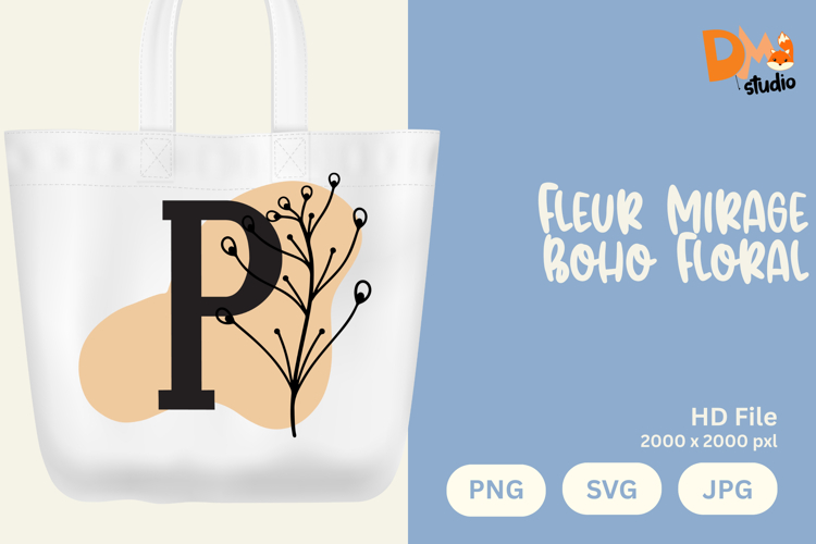 Fleur Mirage Boho Floral Monogram