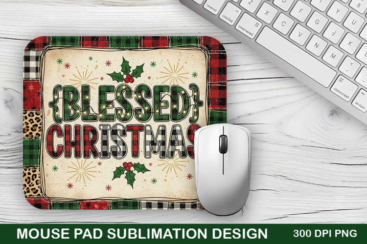 Blessed Christmas Mouse Pad Sublimation - Christmas Design