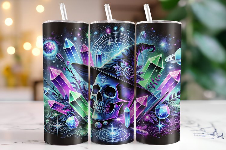Skull Tumbler Wrap | Sublimation example image 1