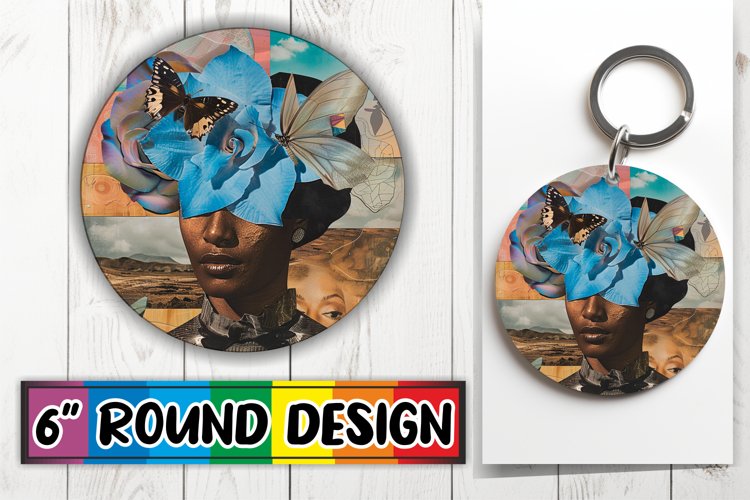 Artistic Black Woman Tumbler Wrap Abstract Sublimation PNG example image 1