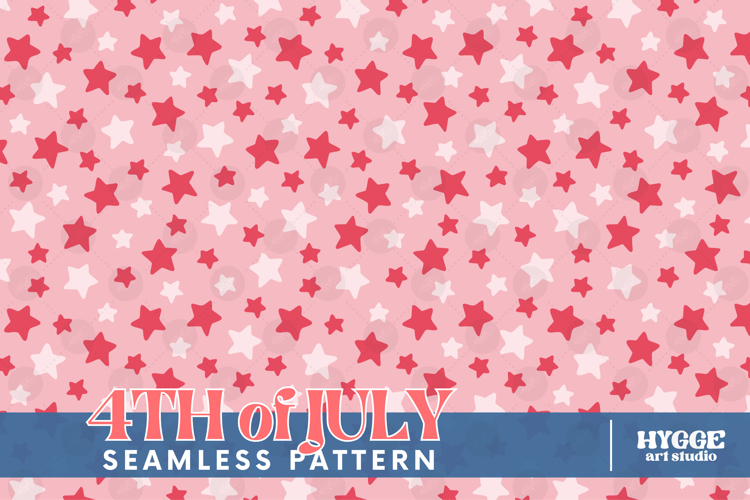 American 4th of July USA Patriotic Stars Seamless Pattern