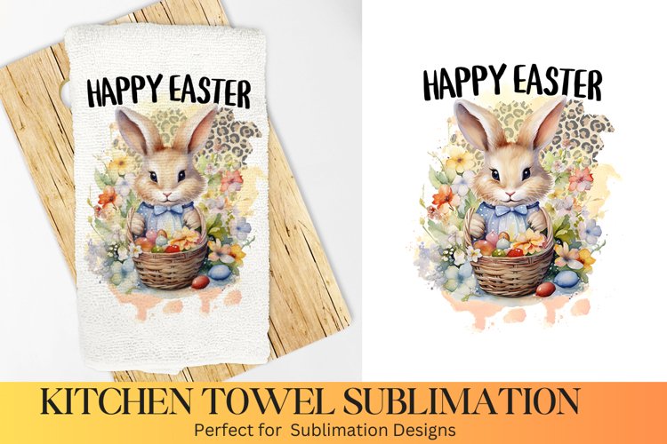 Happy Easter Design - Farmhouse Kitchen Towel Sublimation