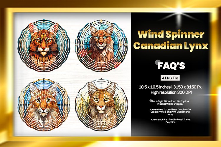 Canadian Lynx Wind Spinner Sublimation - 04 Variations example image 1