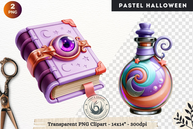 Cute Halloween Pastel characters Clipart sublimation