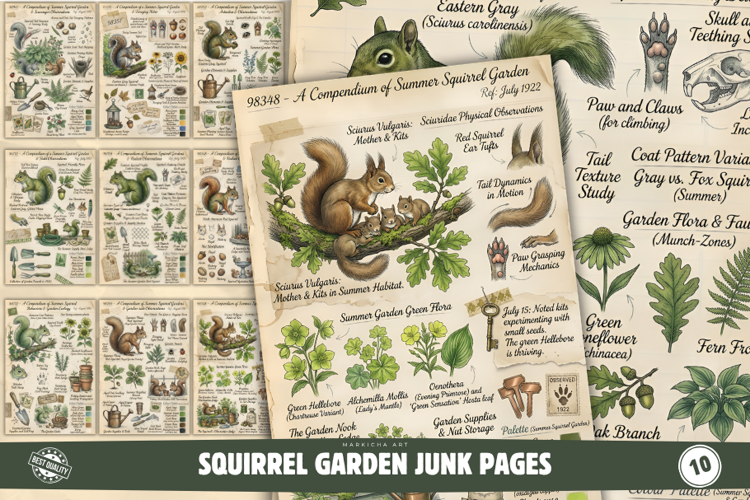 Squirrel Garden Junk Pages example image 1