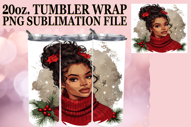 Cozy afternoons 20oz tumbler wrap, Xmas Girl