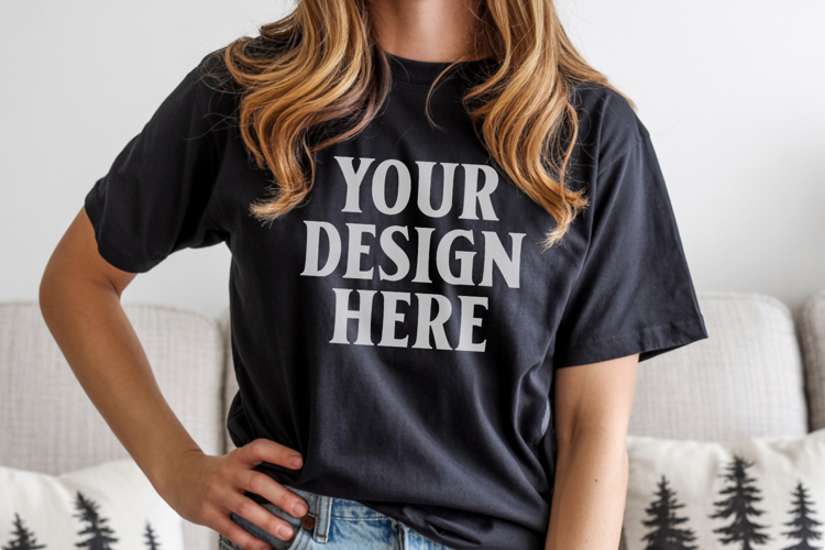 Black Tshirt Mockup Image 18