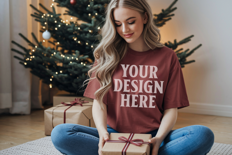 Brick Christmas Comfort Colors 1717 T-shirt Mockup