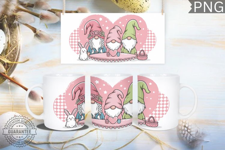 Easter Mug Wrap Design - Easter Gnome Sublimation