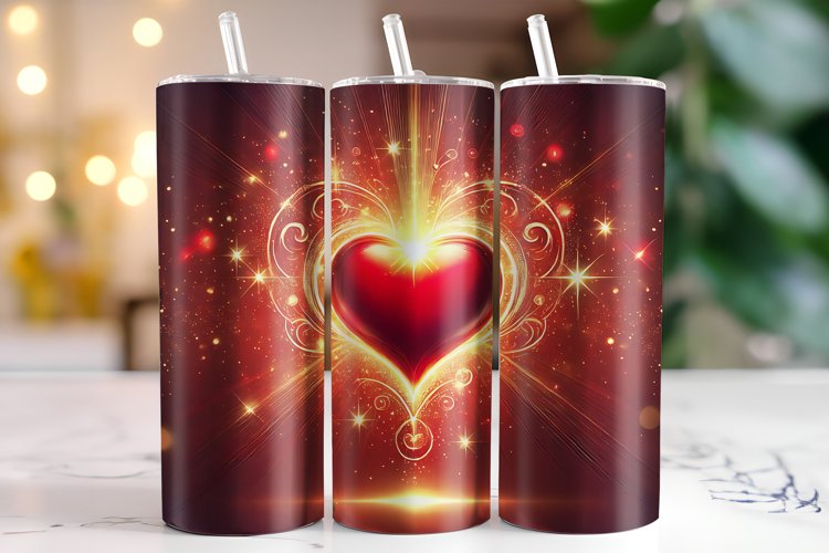 Hearts Tumbler Wrap | Sublimation | Tumblers example image 1