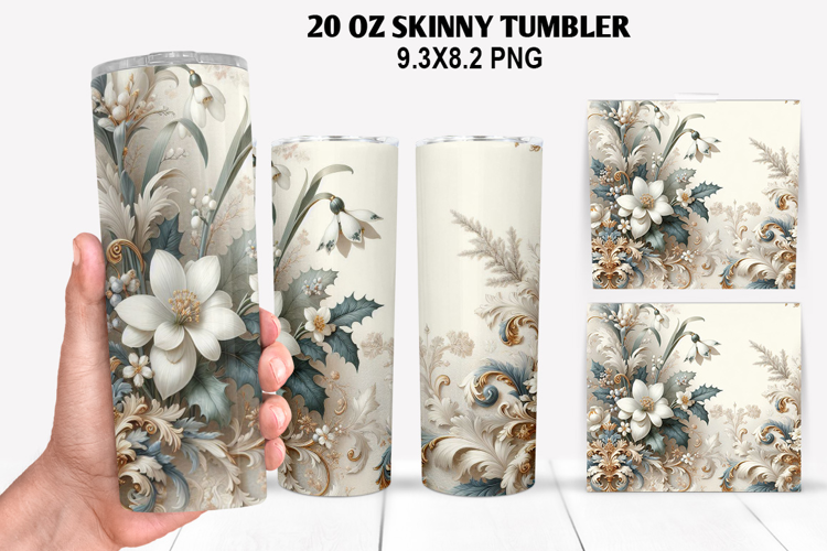 Flowers Skinny Tumbler 20oz Wrap Design, Spring Tumbler Wrap