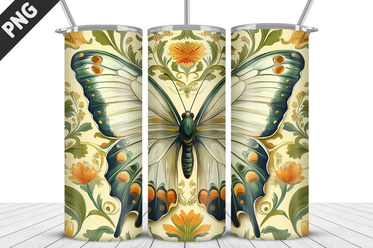 Flower Butterfly 20 oz Tumbler Design|Butterfly Tumbler Wrap