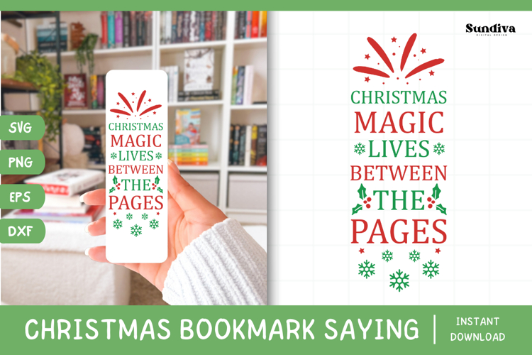 Christmas Bookmark Saying SVG For Book Lovers - Magic