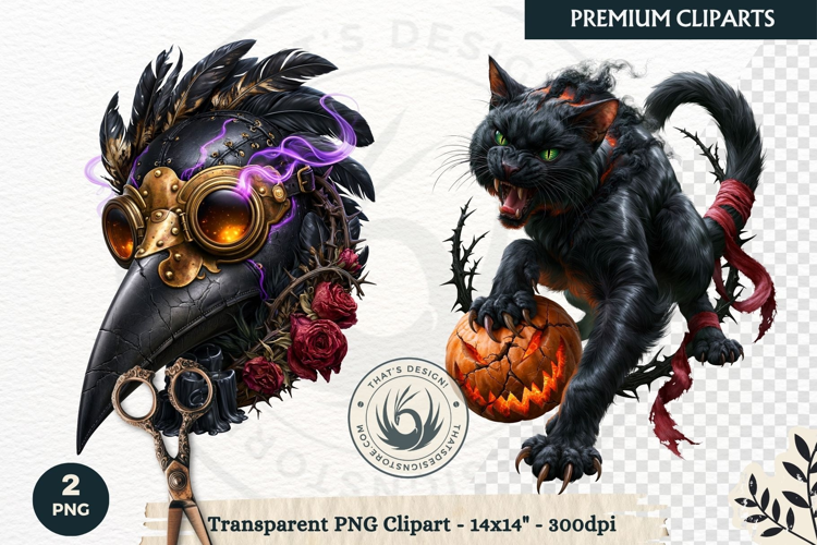 Gothic Dark Fantasy Halloween Nightmare Horror Clipart PNG