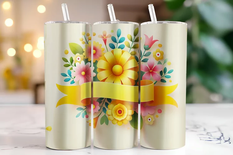 Flowers Tumbler Wrap | Sublimation