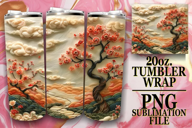 3D Beauty of Spring Tumbler Wrap - 20oz