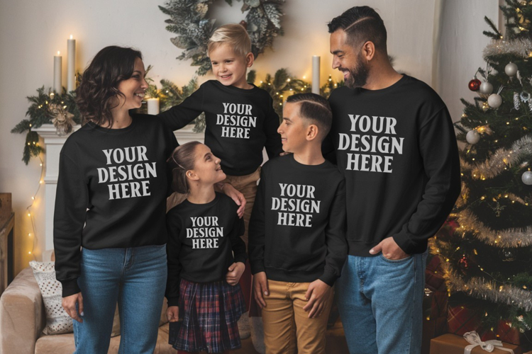 Christmas Family Group Tshirt Mockups