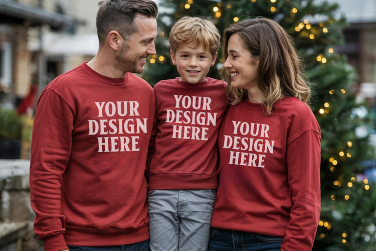 Christmas Family Matching T-Shirt Mockups | Holiday Group