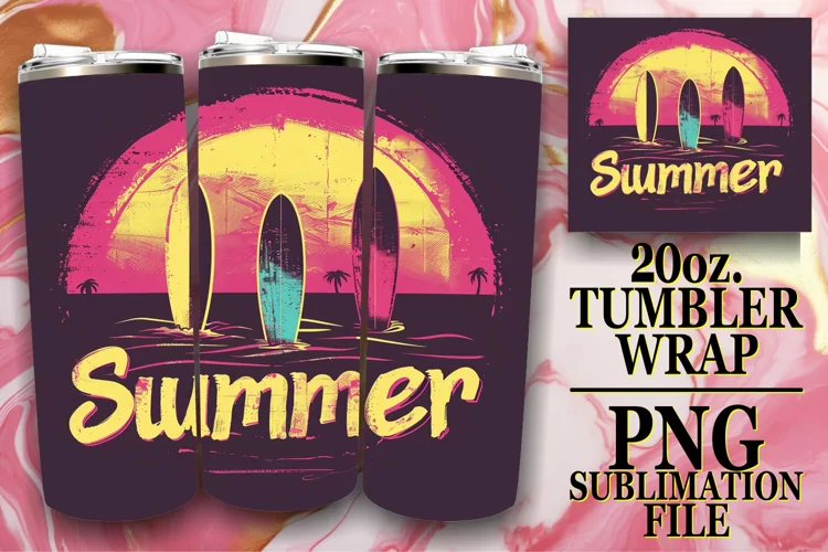 Summer Vibes Sublimation,Tumbler Wrap 20oz