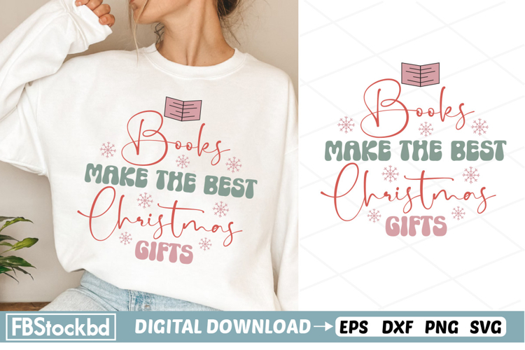 Books make the best Christmas gifts SVG | Retro Christmas