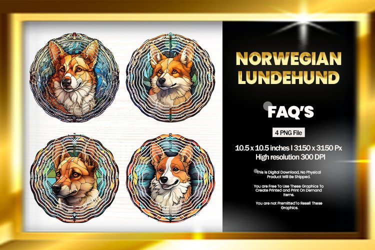 Norwegian Lundehund Wind Spinner Sublimation - 04 Variatio example image 1