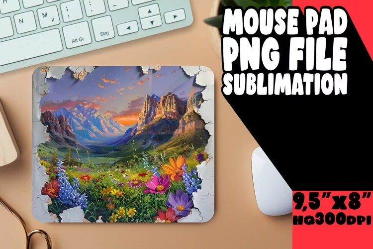 Cosmic Voyage 3D Mousepad Design Sublimation