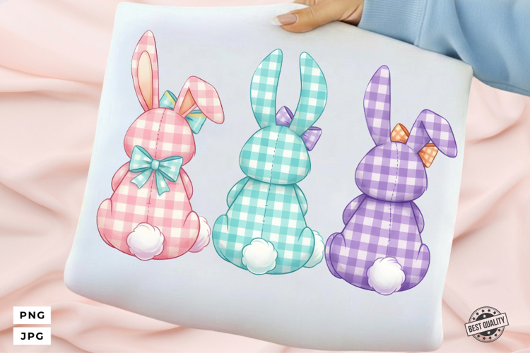 Cute Easter Bunnies Png Sublimation