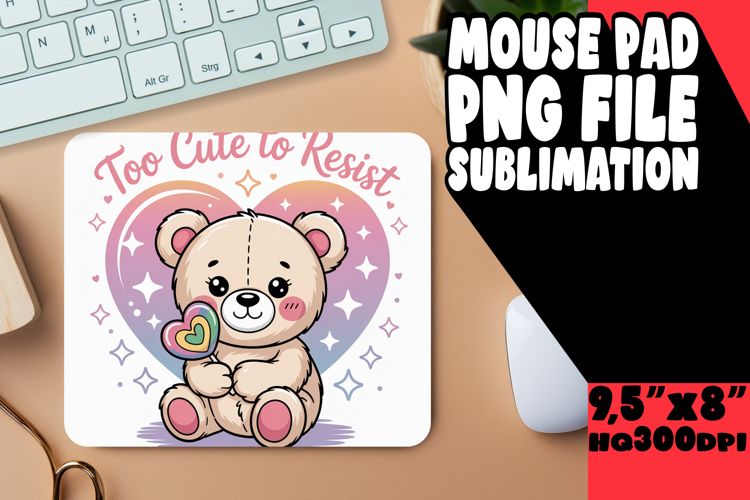 ENCHANTED desk pad PNG Design, Valentines Day