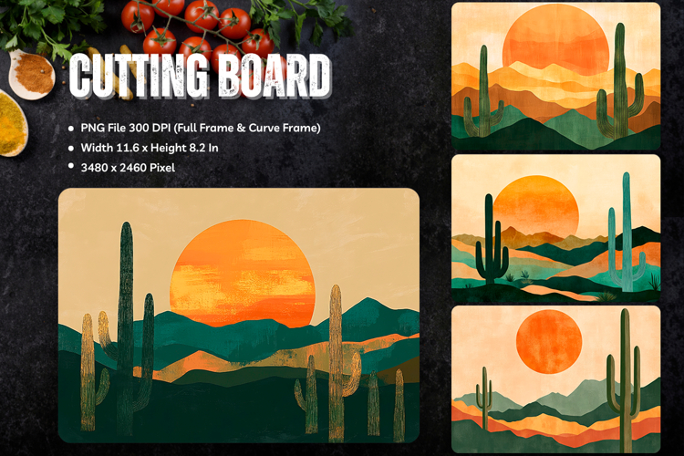 Desert Cutting Board Kitchen Western Chopping Board_26