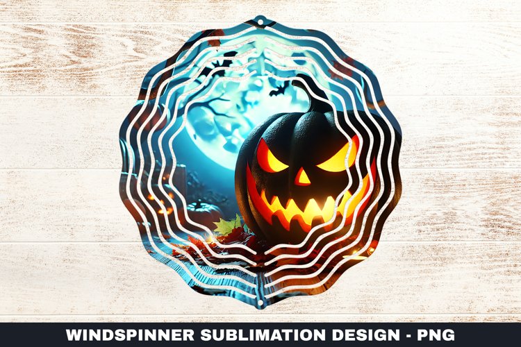 Halloween Pumpkin Wind Spinner Sublimation Design
