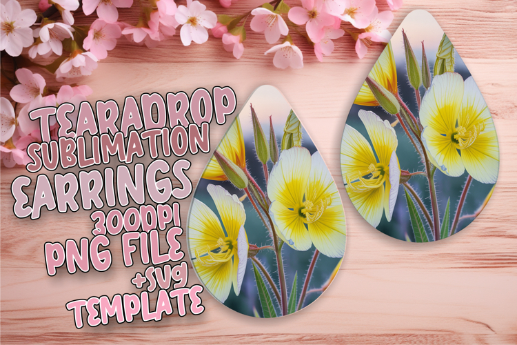 Chic Teardrop Design for Sublimation Projects , Flowers