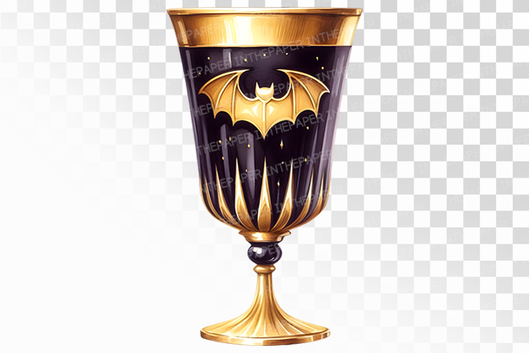 Spooky Bat Wing Glass Halloween Drinkware PNG